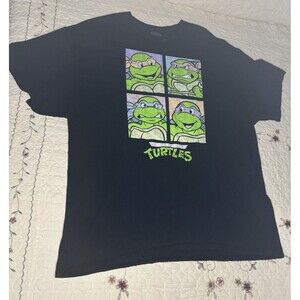 Teenage Mutant Ninja Turtles Graphic T Shirt Mens XXL Black Cartoon Tee